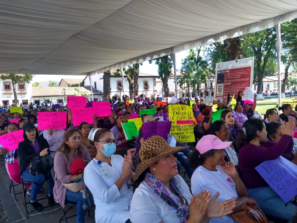 En evento del día de la mujer, comerciantes se manifestaron