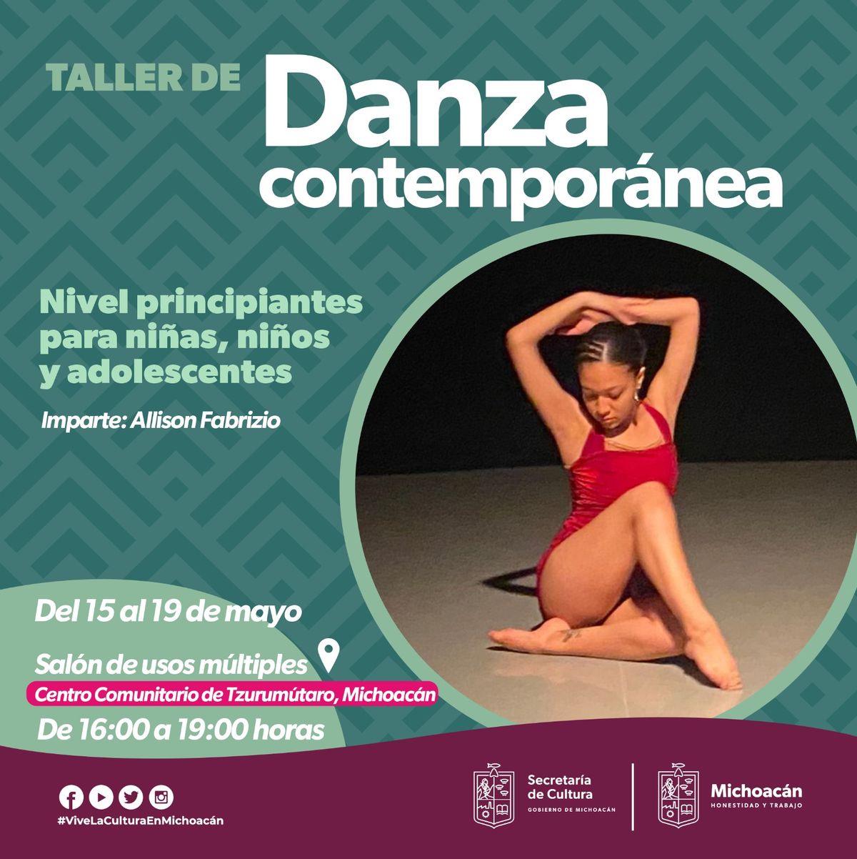 Anuncia Secum talleres de danza contemporánea en Zamora y Tzurumútaro