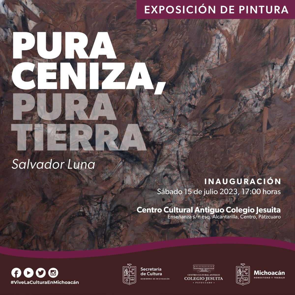 En Pátzcuaro, inaugurará Secum la exposición de Pura ceniza, Pura tierra