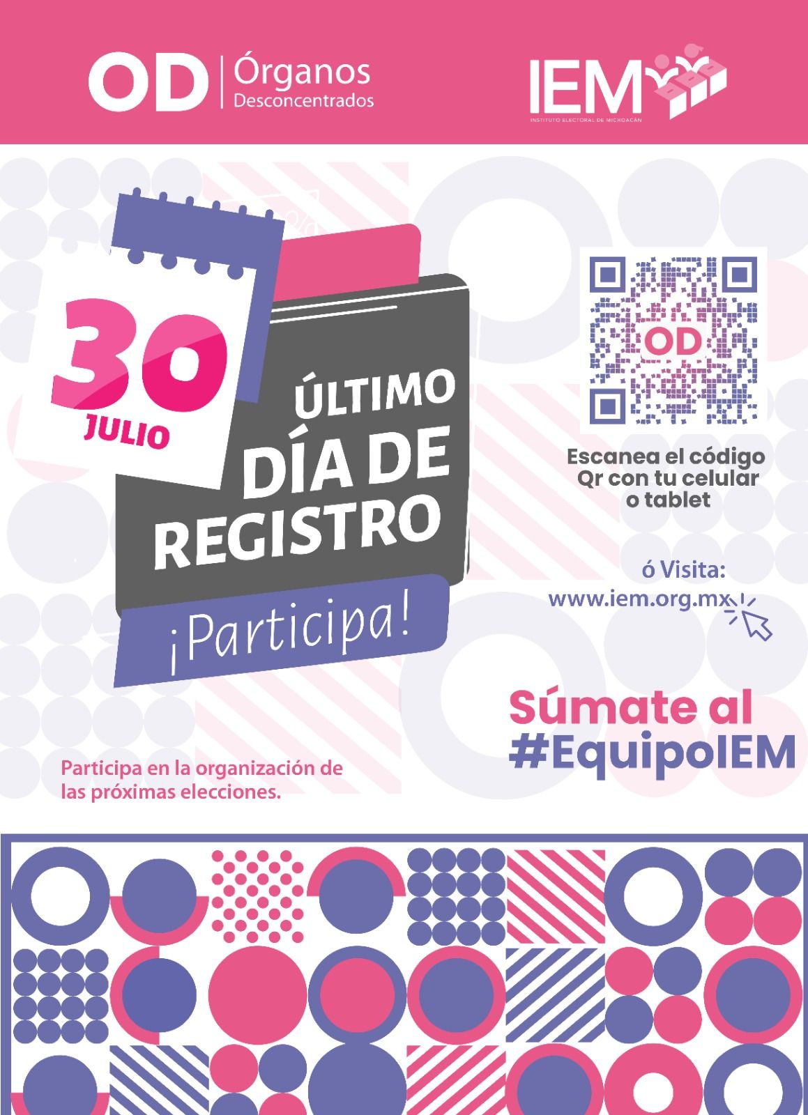 30 de julio último día para el registro de vacantes ante el IEM para el siguiente proceso electoral