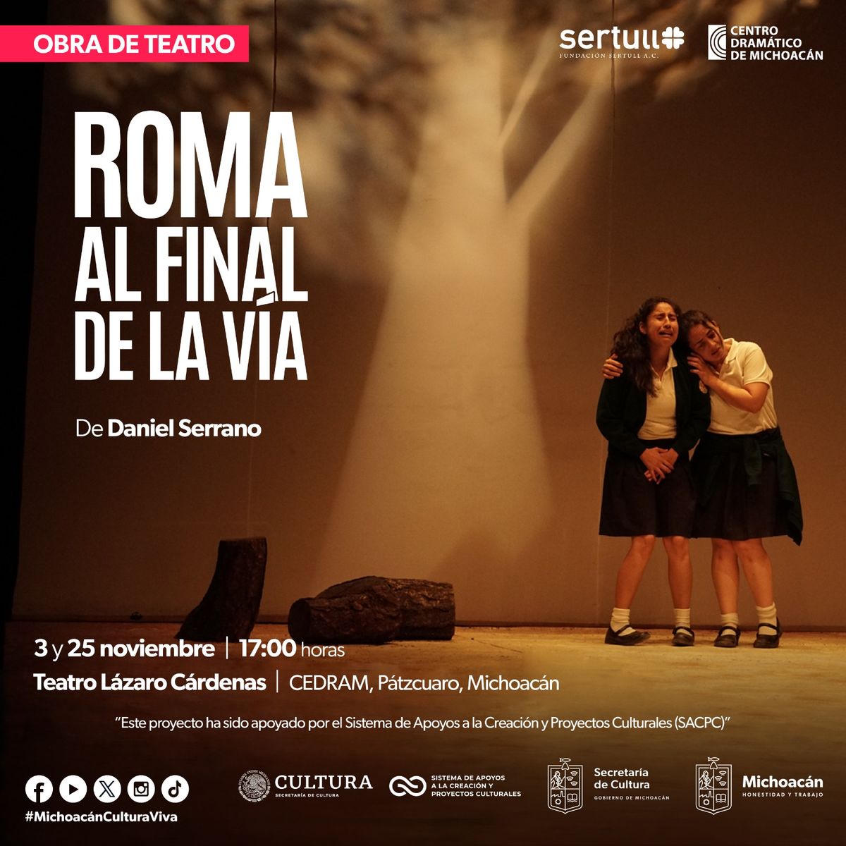 Disfruta de la obra Roma al final de la vida, en el Cedram de Pátzcuaro