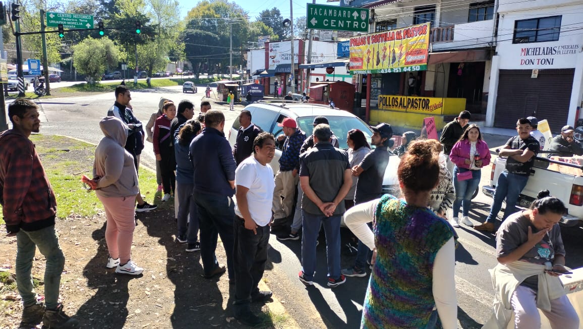 Vecinos en Pátzcuaro se manifestaron