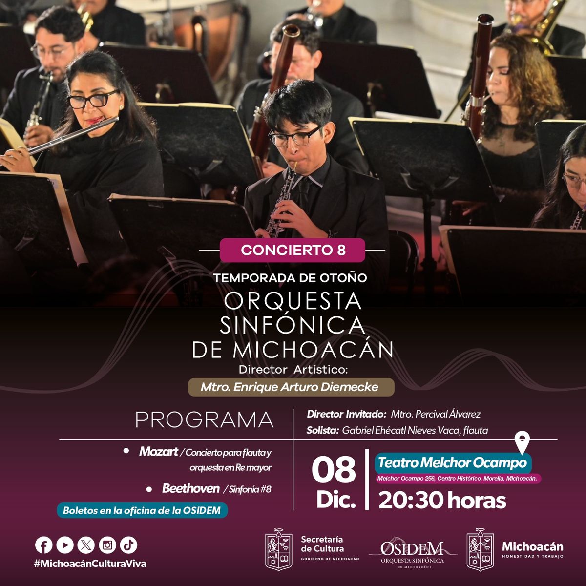 Obras de Mozart y Beethoven en el próximo concierto gratuito de la Osidem