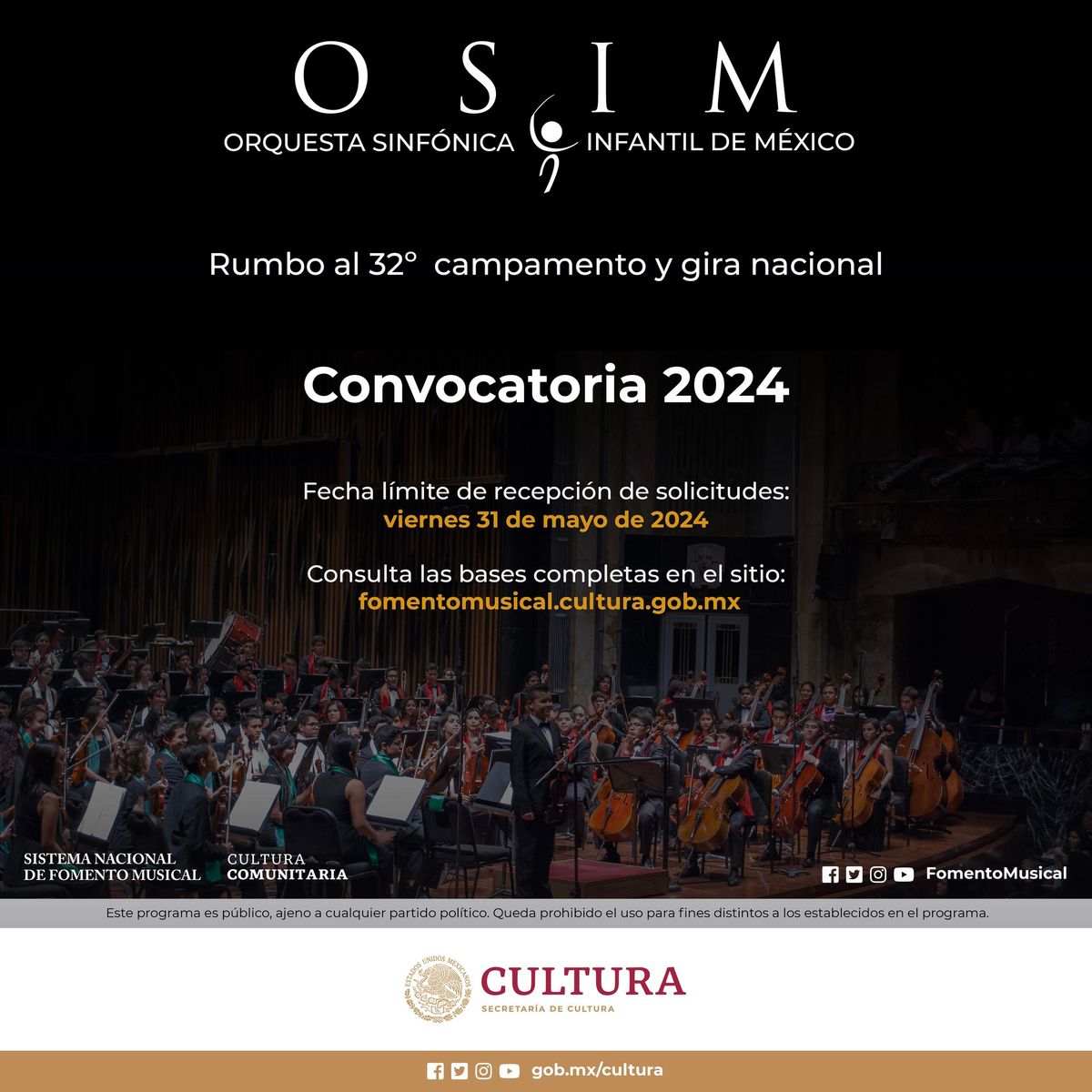 Abren convocatoria para participar en la Orquesta Sinfónica Infantil de México