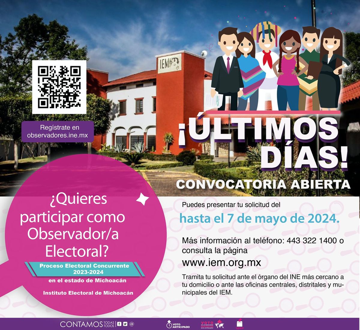 El 7 de mayo, último día para participar como observadores electorales el 2 de junio