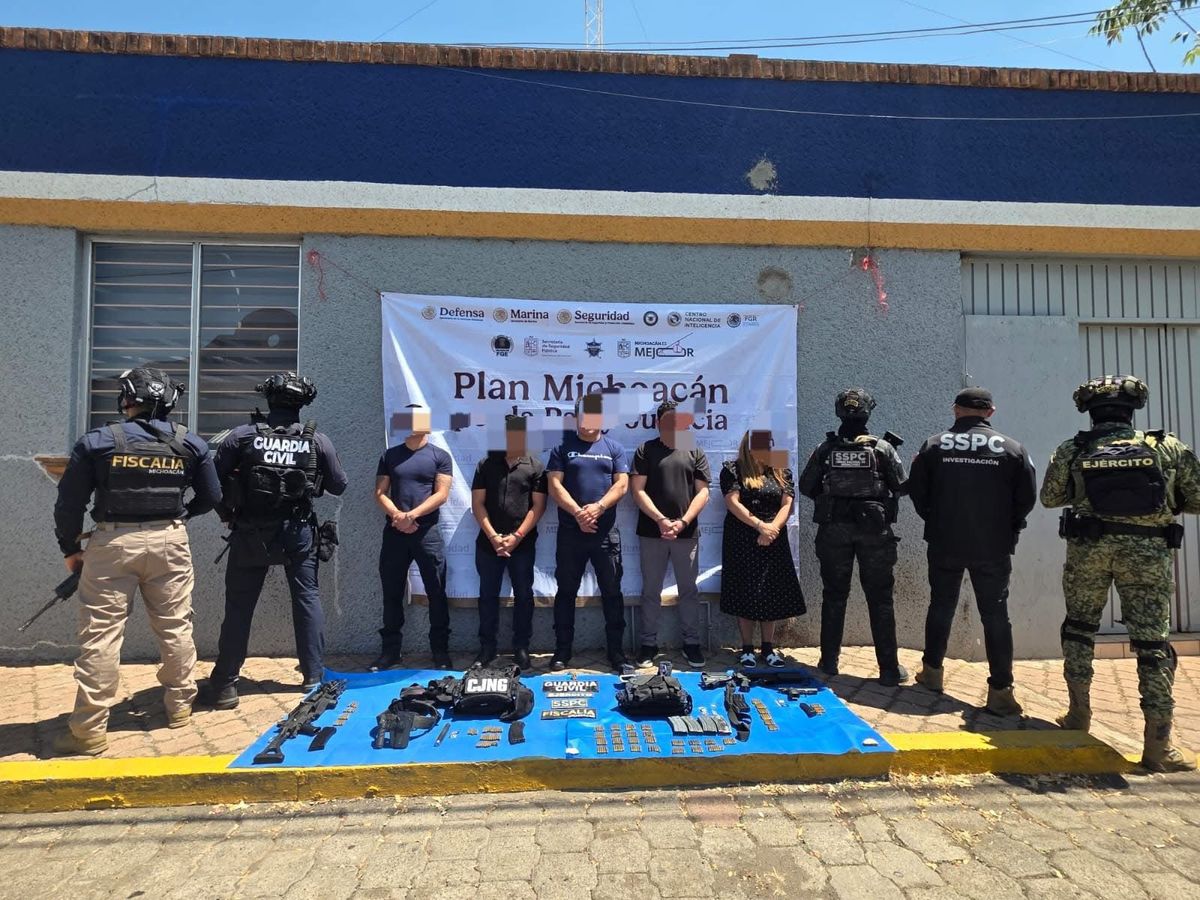 SSP y Defensa detienen a 6 personas y aseguran 10 armas en Morelia