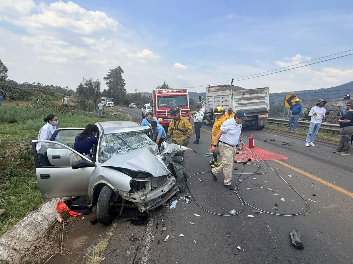 Accidente en la carretera Morelia-Quiroga