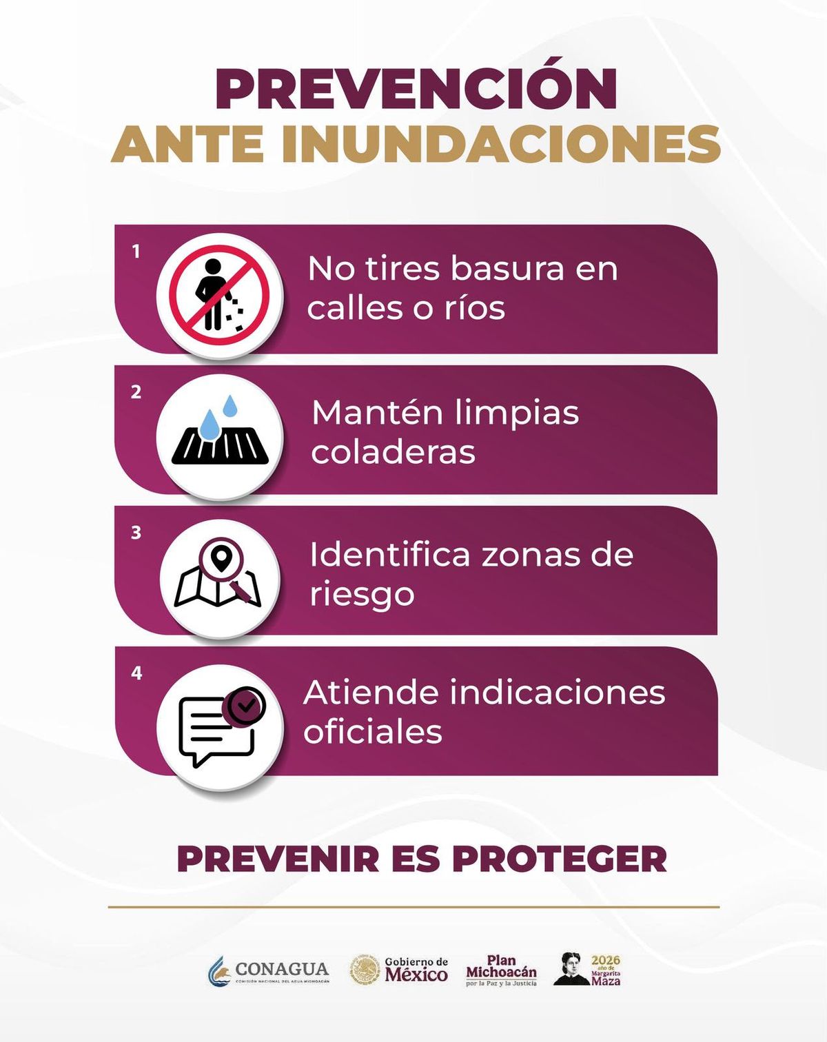 Conagua Michoacán emite recomendaciones para evitar inundaciones esta temporada de lluvias