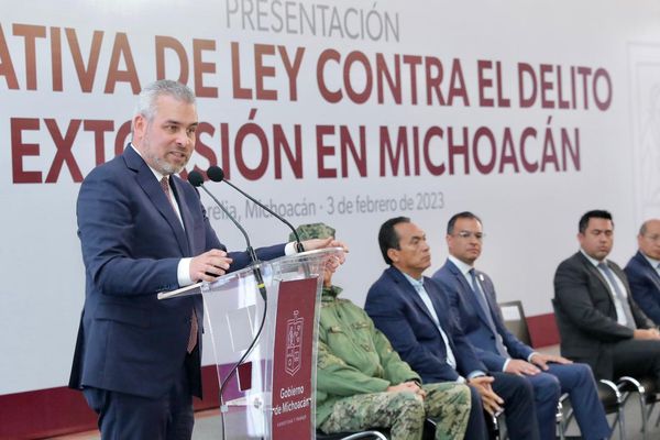 Gobierno de Michoacán presenta iniciativa de reforma para fortalecer el combate a la extorsión
