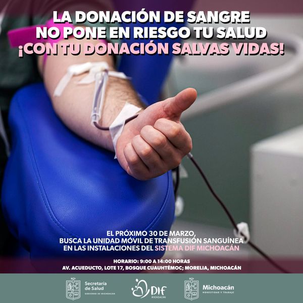 DIF Michoacán invita a donar sangre en beneficio de menores en resguardo