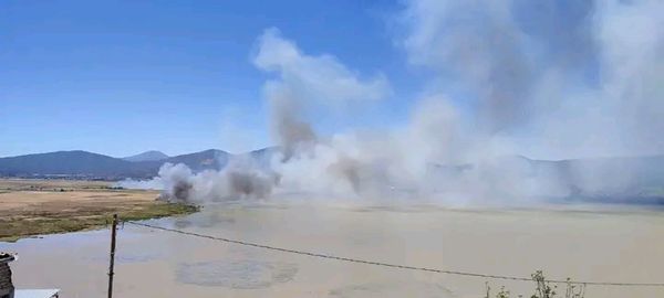 Incendio de tular en el Lago de Pátzcuaro, causa preocupación