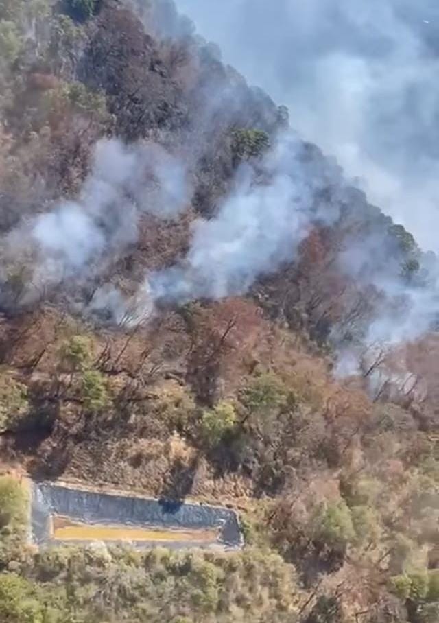 Controlado incendio en el cerro de San Miguel en Ario de Rosales