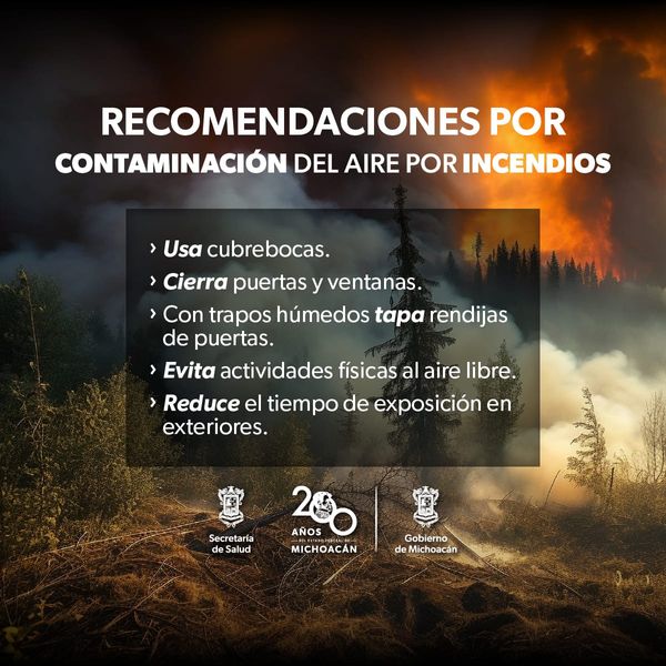 SSM emite recomendaciones por contaminación del aire causada por incendios forestales