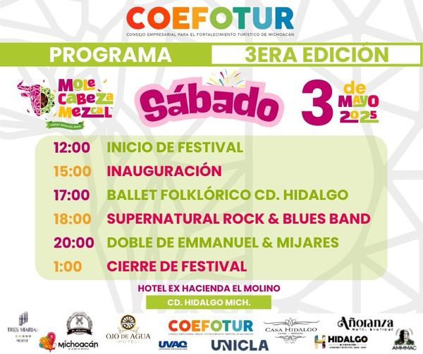 Ciudad Hidalgo anuncia tercera edición del Festival Mole, Cabeza y Mezcal