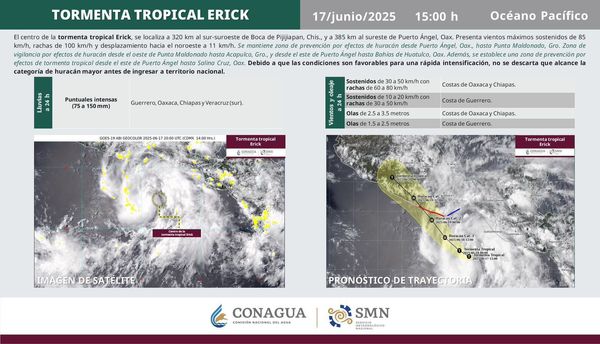 Michoacán alerta y en coordinación por tormenta “Erick”: Bedolla