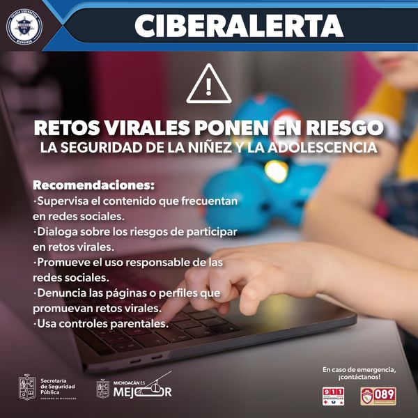 SSP advierte sobre peligro de retos virales en redes sociales