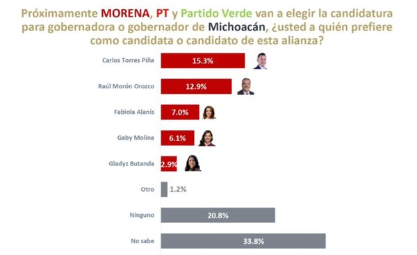 Carlos Torres Piña, se mantiene a la cabeza por la candidatura de Morena al gobierno de Michoacán